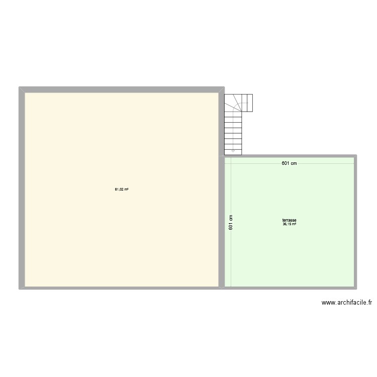 agrandissement terrasse. Plan de 0 pièce et 0 m2