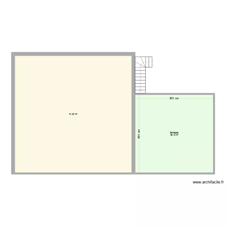 agrandissement terrasse. Plan de 