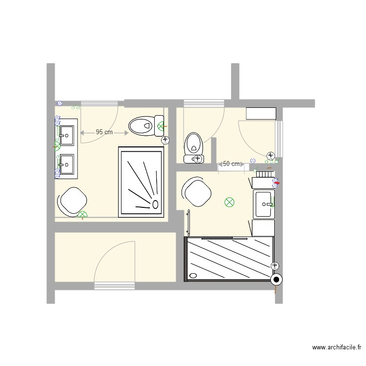 Salle de Bain Clermont Poussant droit. Plan de 0 pièce et 0 m2