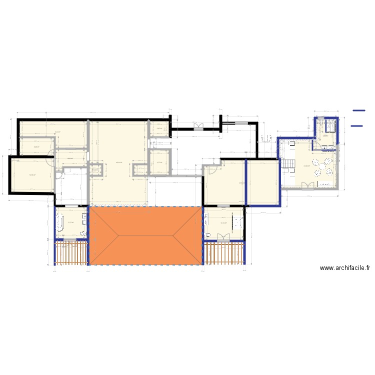 Villa V60. Plan de 13 pièces et 180 m2