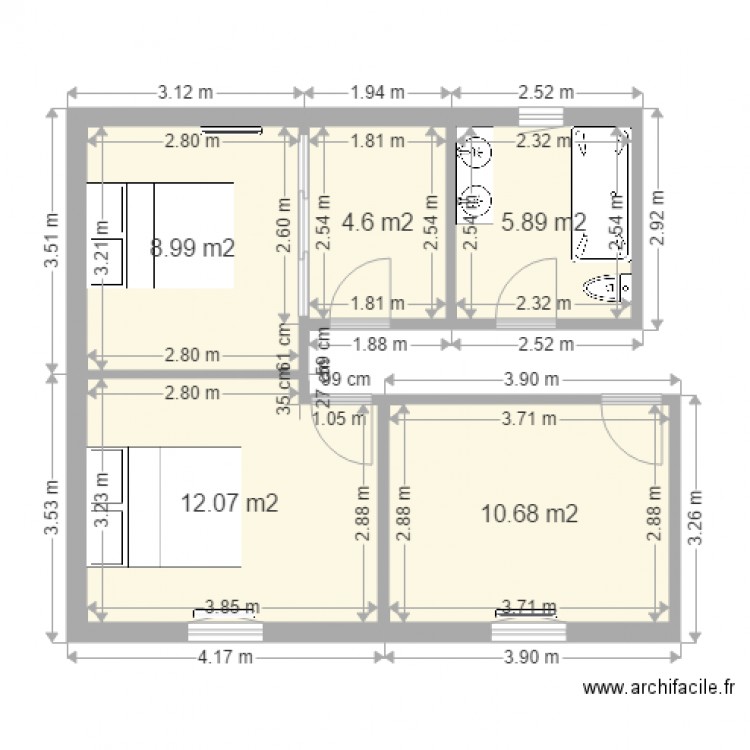 chambre 1 stporchaire. Plan de 0 pièce et 0 m2