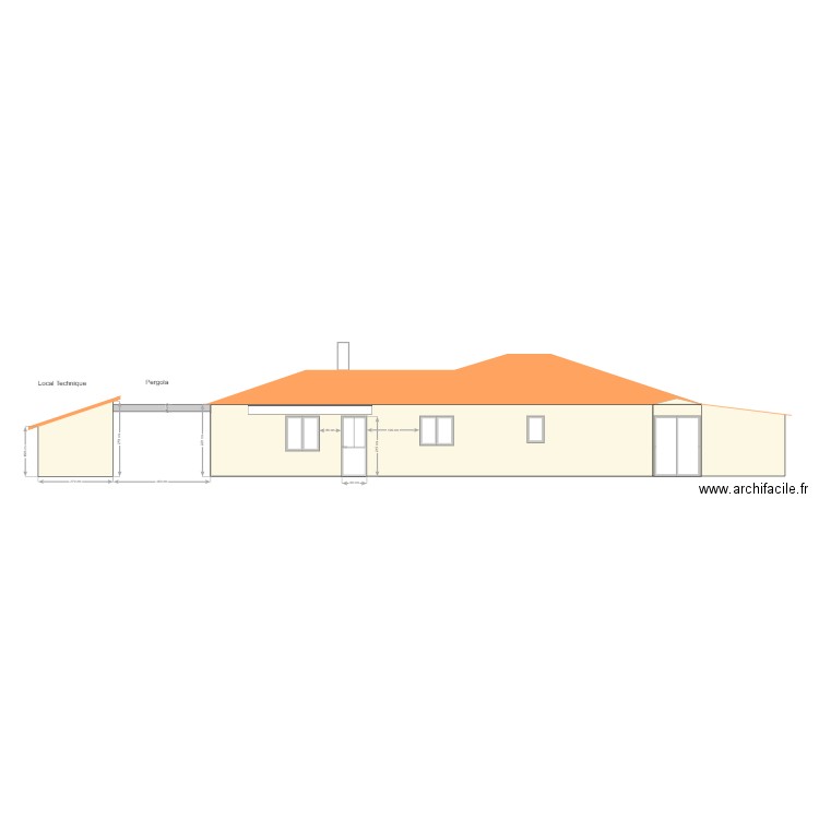 Façade Est Maison et Local Techniqe. Plan de 0 pièce et 0 m2