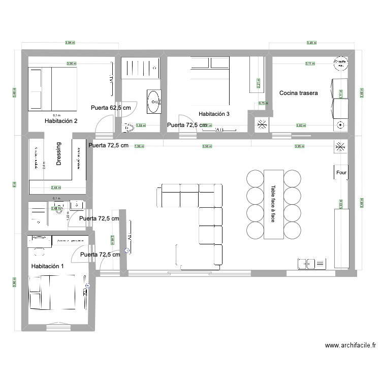 DECO MASPALOMAS 5. Plan de 3 pièces et 36 m2