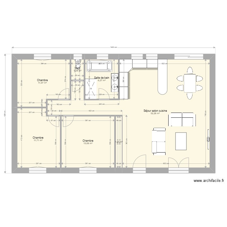 VARLET. Plan de 7 pièces et 97 m2