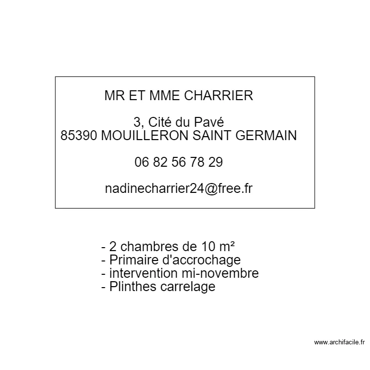 CHARRIER. Plan de 