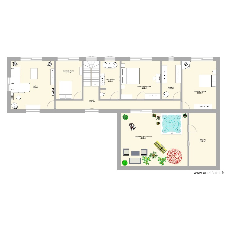 residence principale niveau 2. Plan de 0 pièce et 0 m2