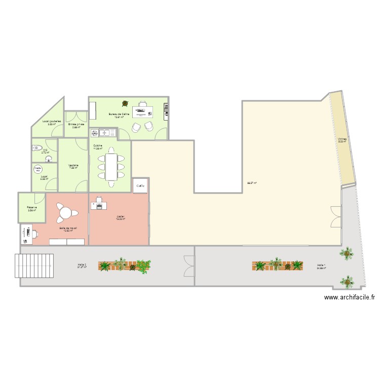 LA HALLE REZ DE CHASSEE. Plan de 0 pièce et 0 m2