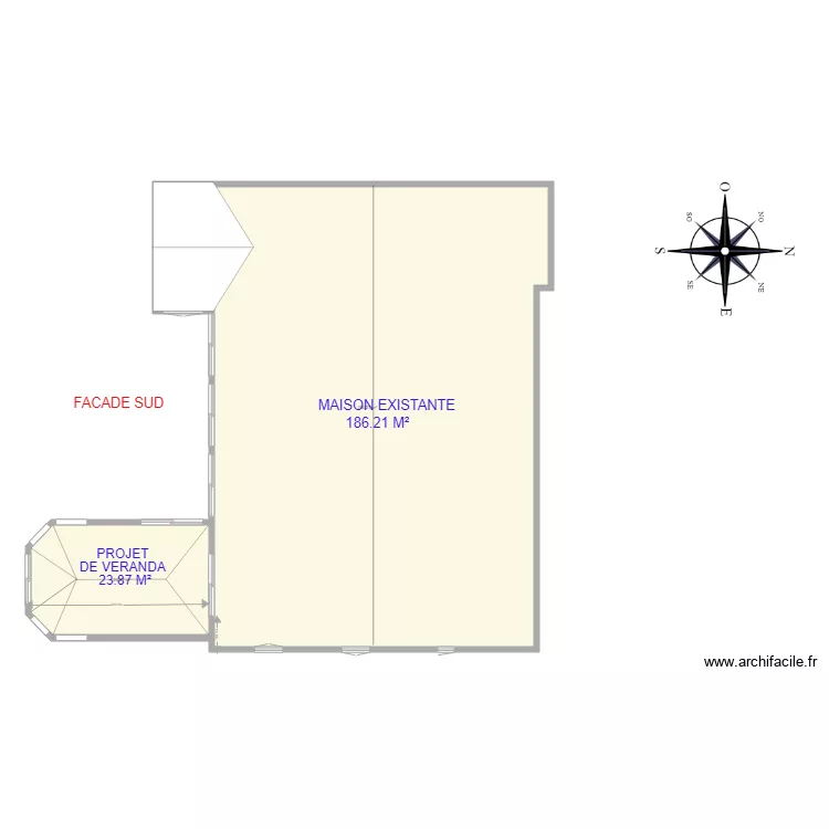 VERANDA MACONNEE  PLAN DE MASSE. Plan de 