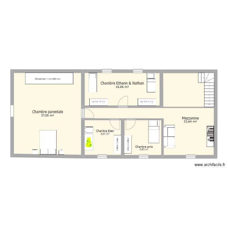 etage. Plan de 0 pièce et 0 m2