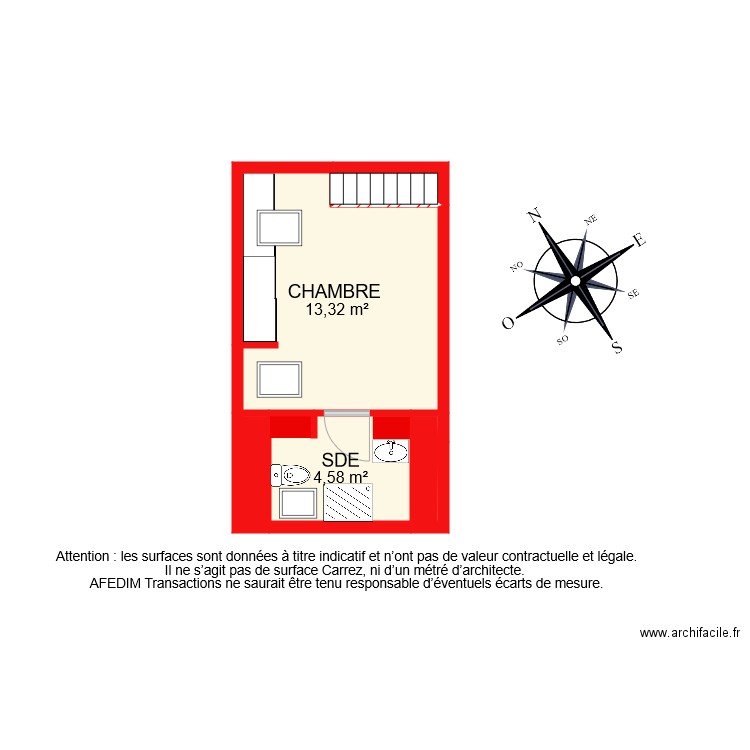 BI 8898 ETAGE 2 NIVEAU 2. Plan de 5 pièces et 20 m2