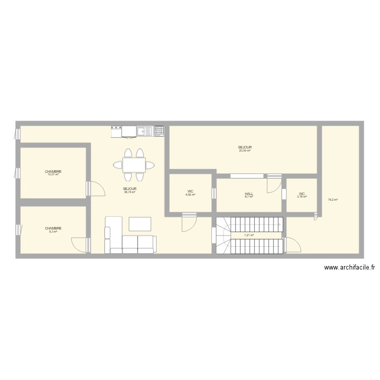 maison. Plan de 9 pièces et 117 m2