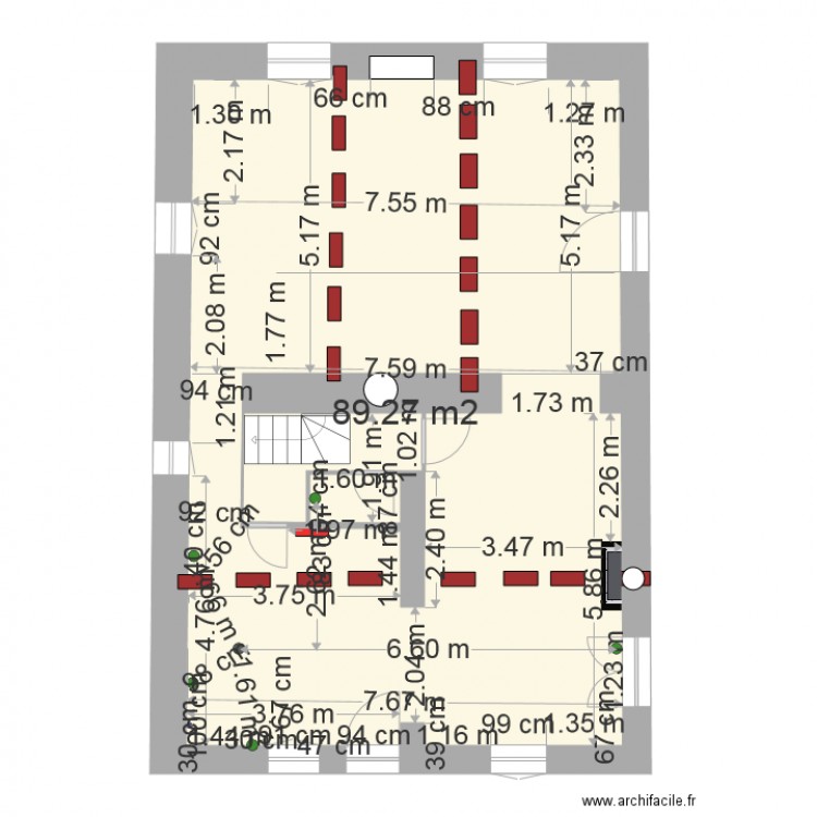 rdc passage écoulements. Plan de 0 pièce et 0 m2