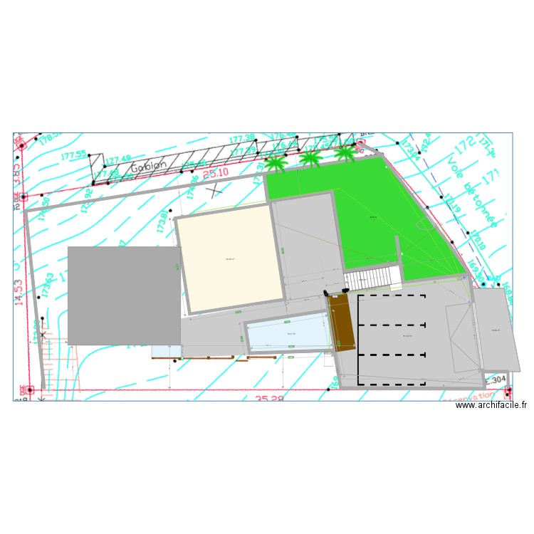 Amenagements-ext2. Plan de 6 pièces et 232 m2