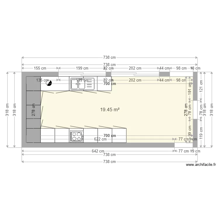 cuisine. Plan de 0 pièce et 0 m2 cuisine. Plan de 0 pièce et 0 m2