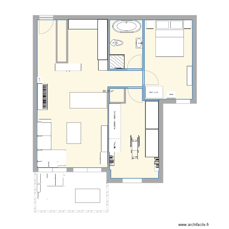 appart hauts genevays. Plan de 0 pièce et 0 m2