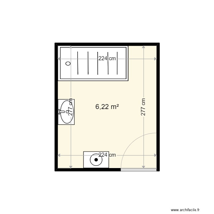 DUFLOS M PAULE . Plan de 1 pièce et 6 m2