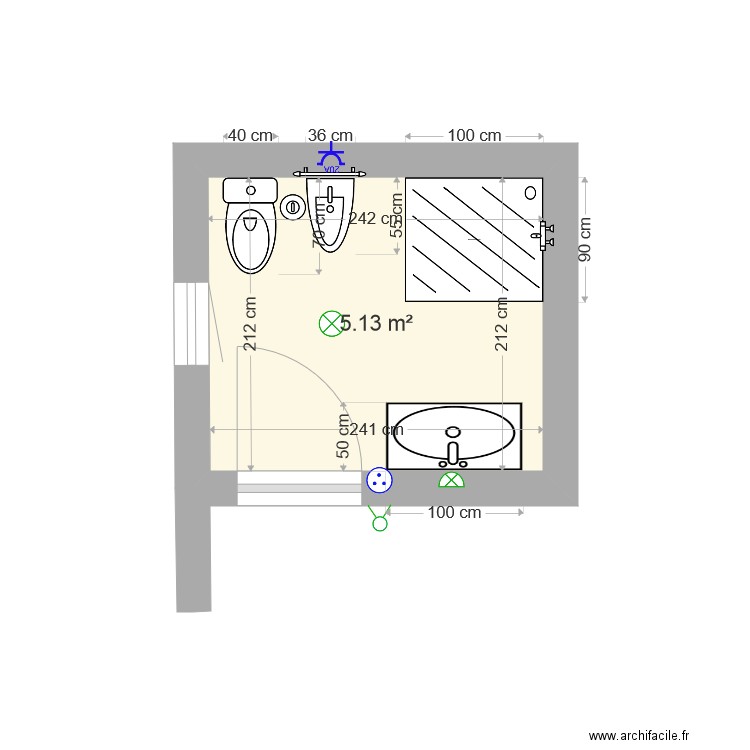 salle d eau du bas 21 02 2021. Plan de 0 pièce et 0 m2