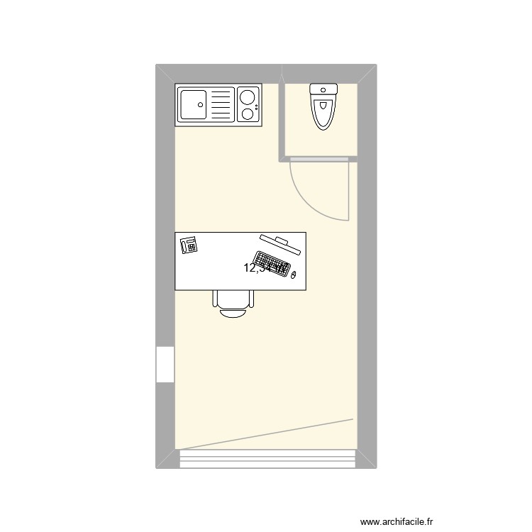 Elena Bureau 2eme solution. Plan de 0 pièce et 0 m2
