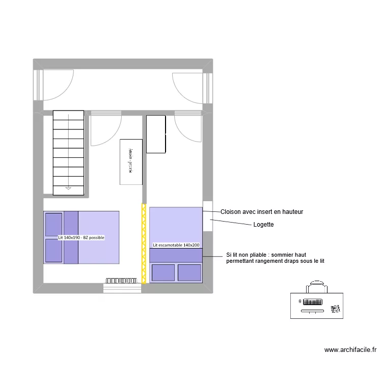 Chambre communs bis. Plan de Chambre communs bis. Plan de