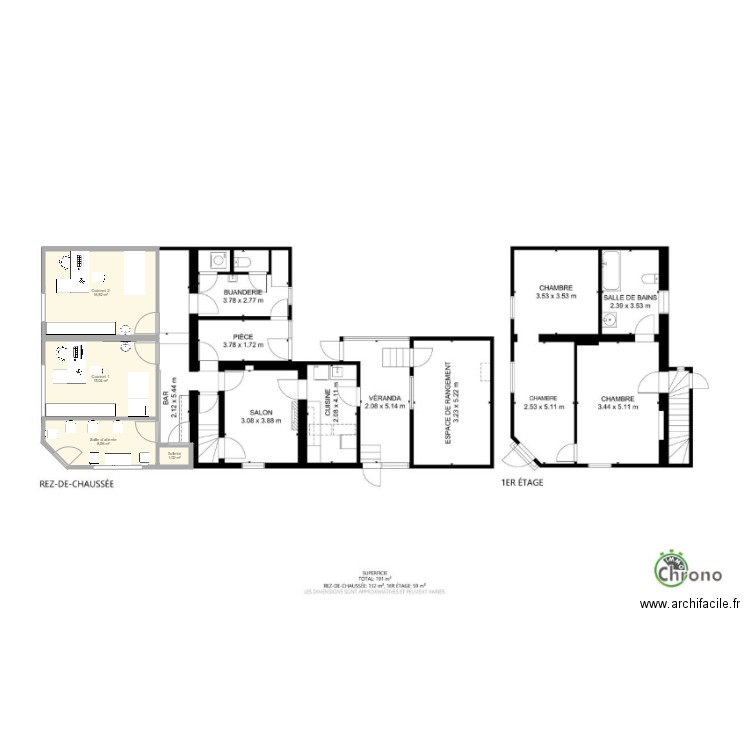 Plan 4 pièces 42 m2 dessiné par galtares