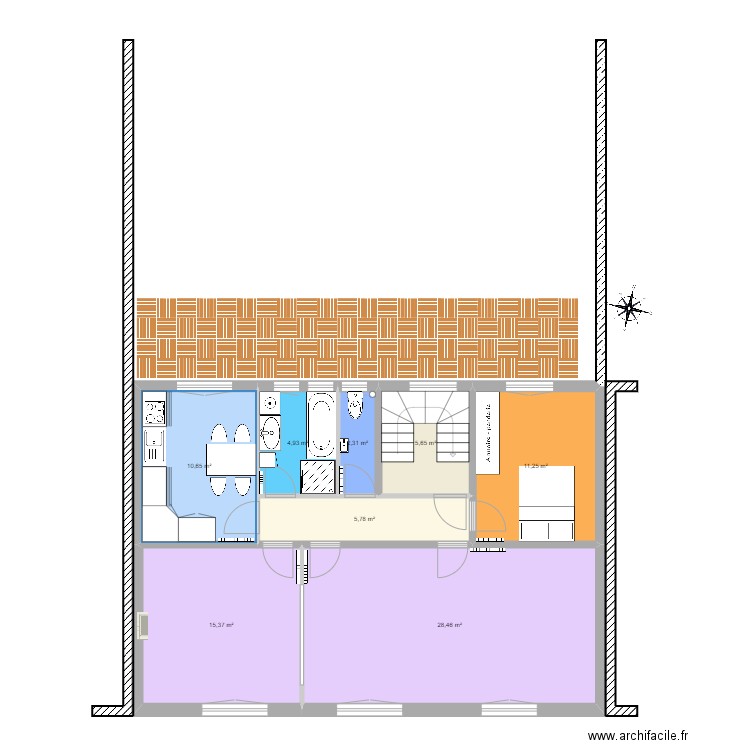 BaseRéhabilitationBrigitteGDon. Plan de 8 pièces et 84 m2