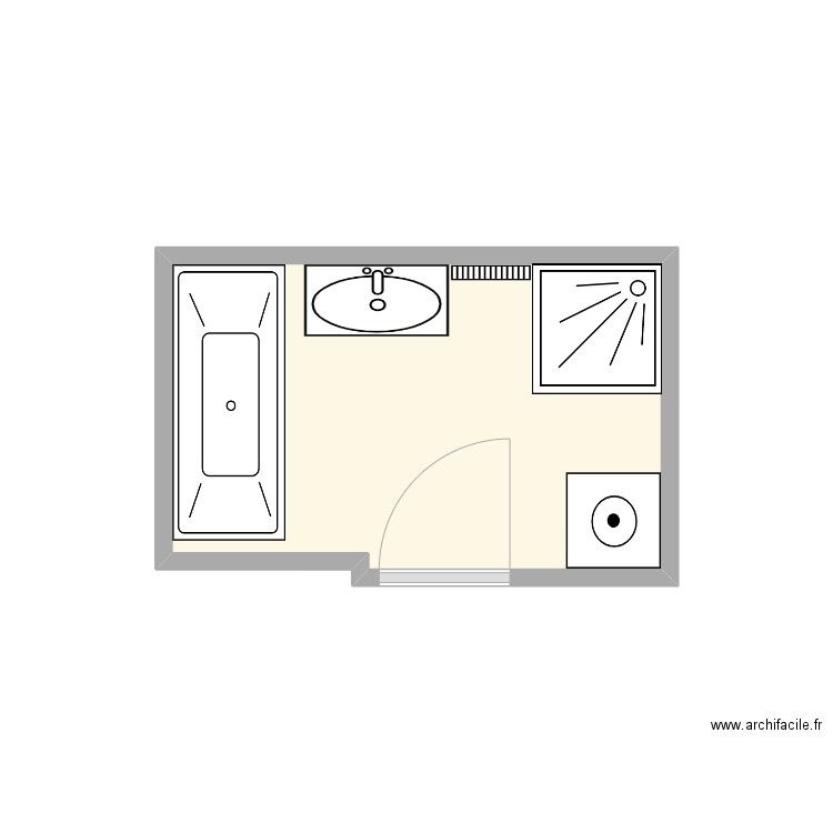 aude. Plan de 1 pièce et 5 m2