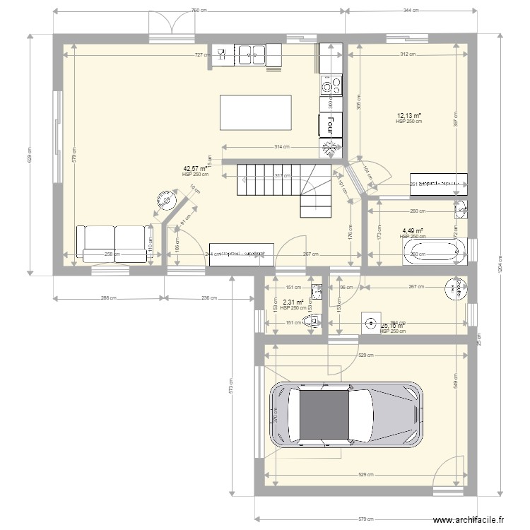 Maison Dania2. Plan de 5 pièces et 87 m2