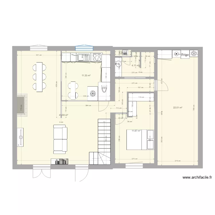 Modification garage v2 avec dressing. Plan de 