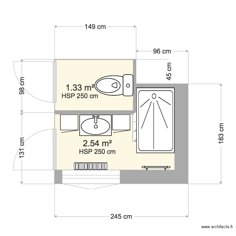 salle de bain. Plan de 0 pièce et 0 m2