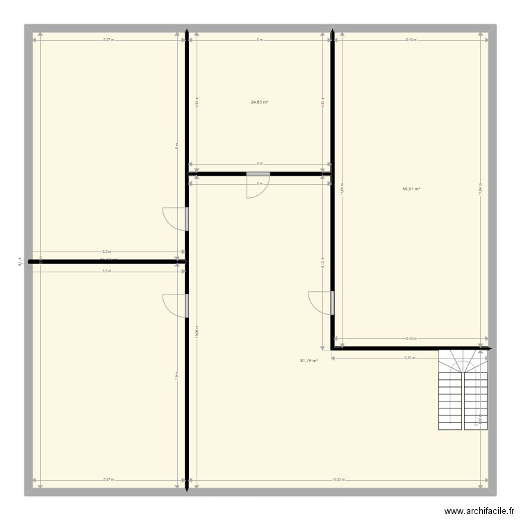 4eme etage. Plan de 4 pièces et 252 m2