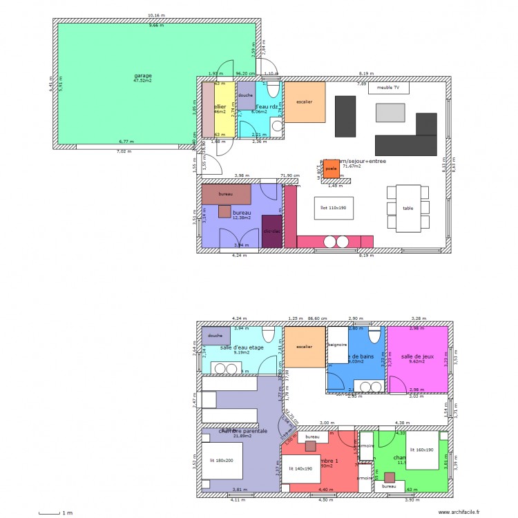 plan maison 12 x 8