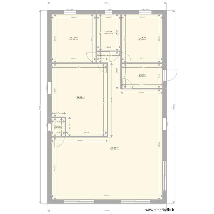 vue sud le moulinas. Plan de 7 pièces et 132 m2