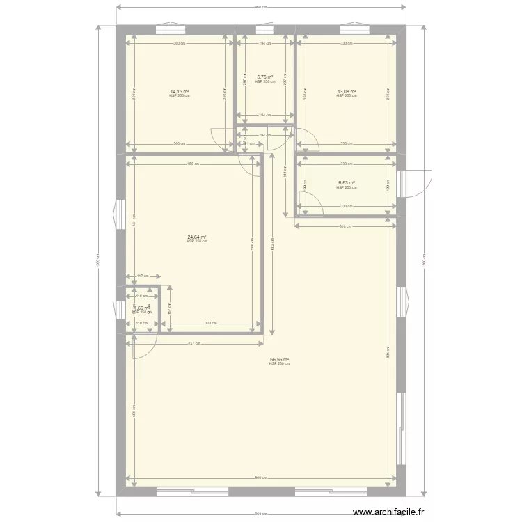 vue sud le moulinas. Plan de 
