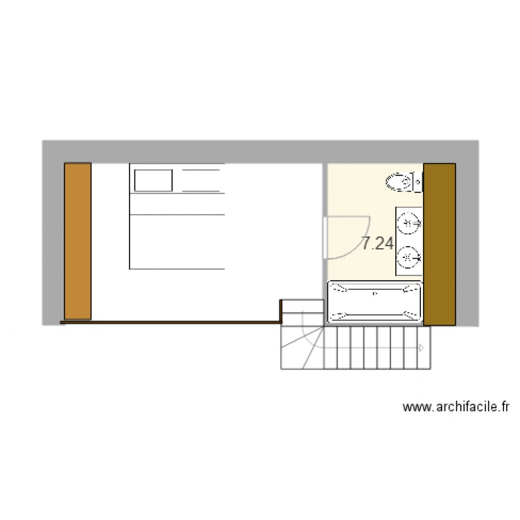 Grange Sermaise 1er étage V 3 mur 42. Plan de 0 pièce et 0 m2