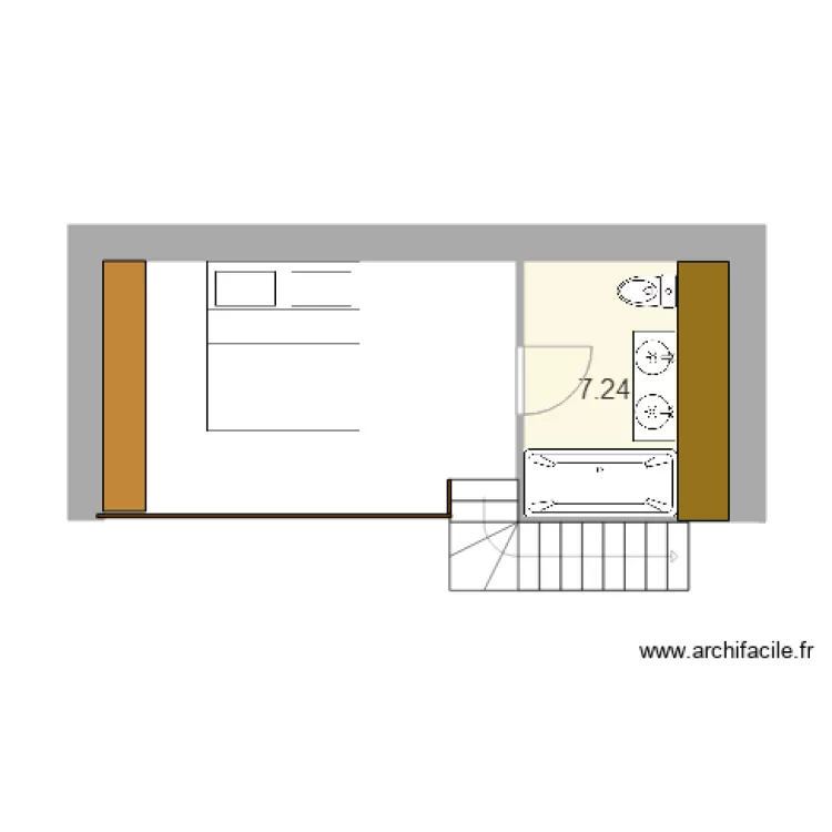 Grange Sermaise 1er &eacute;tage V 3 mur 42. Plan de 