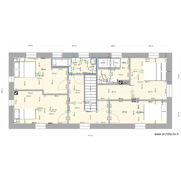 Remi - Etage - nouvelles idées. Plan de 8 pièces et 73 m2