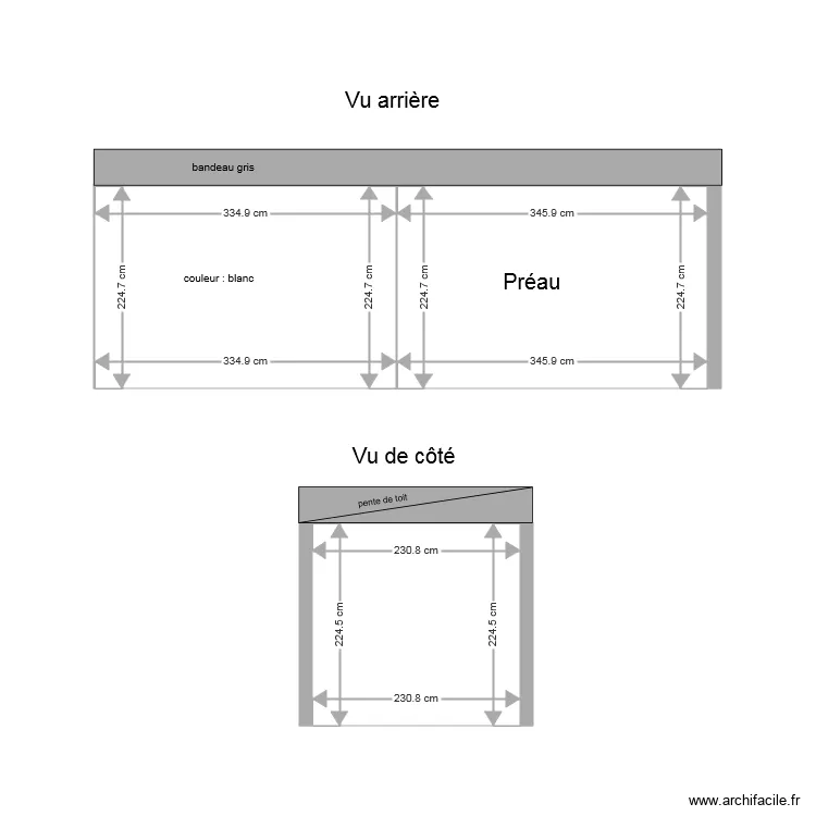abris v&eacute;lo. Plan de 