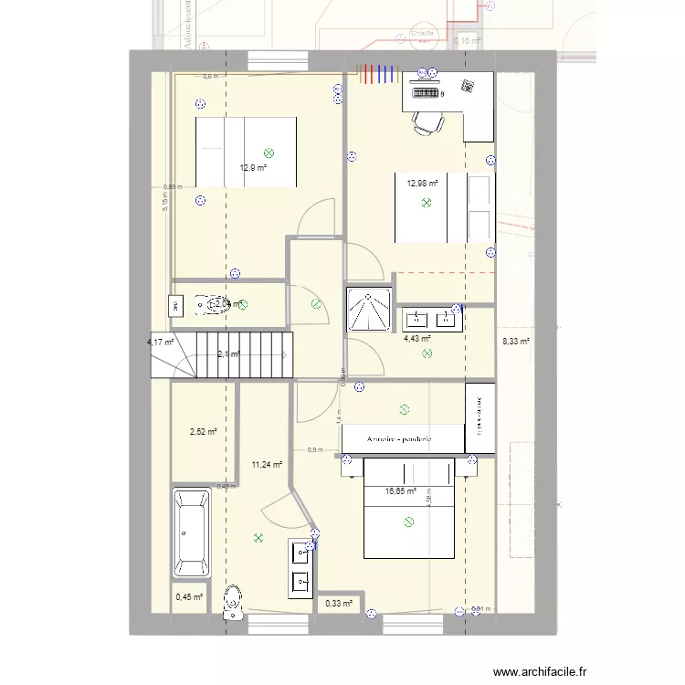 UP Id&eacute;e 1 Maison Saint Jans Cappel. Plan de 
