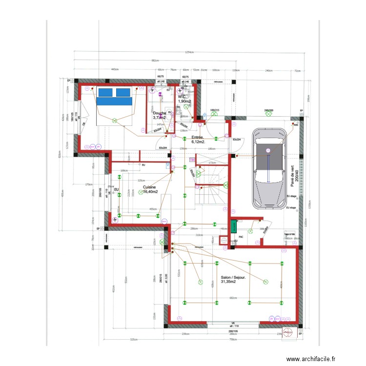 le rheu RDC. Plan de 0 pièce et 0 m2