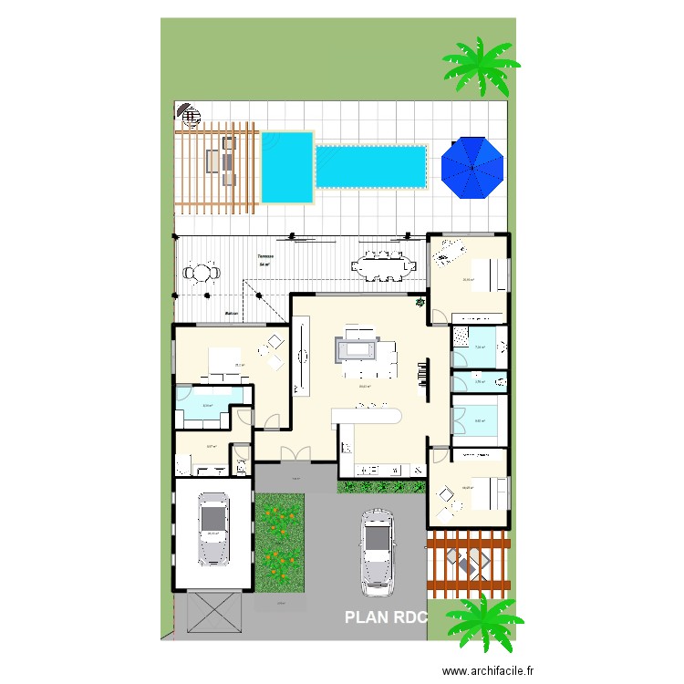 Passonne - Plan 2D sans image. Plan de 11 pièces et 215 m2