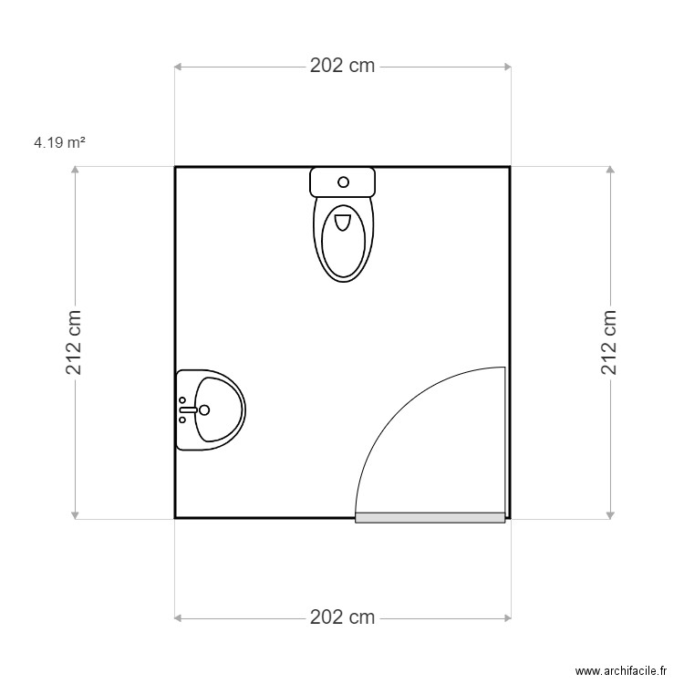 Baño Corazon de maria 13 minusvalidos. Plan de 1 pièce et 4 m2