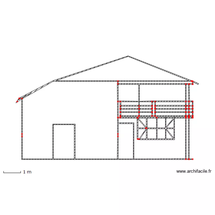 facade sud. Plan de facade sud. Plan de