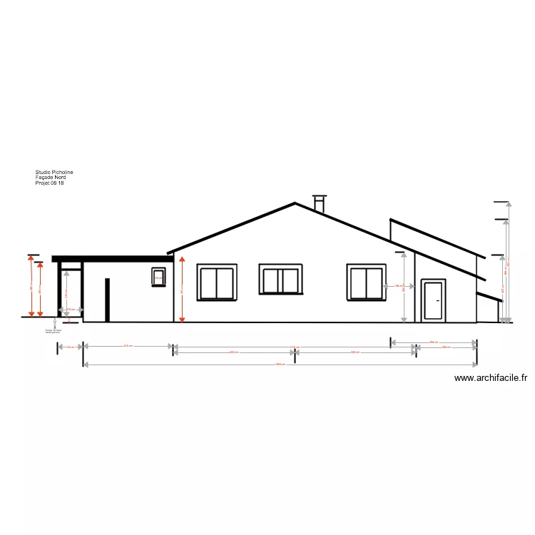 Studio Picholine 07 18 1 Fa&ccedil;ade nord Projet. Plan de 