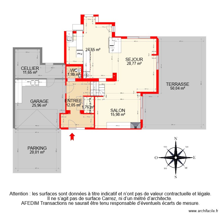 BI 6489 RDC. Plan de 10 pièces et 193 m2