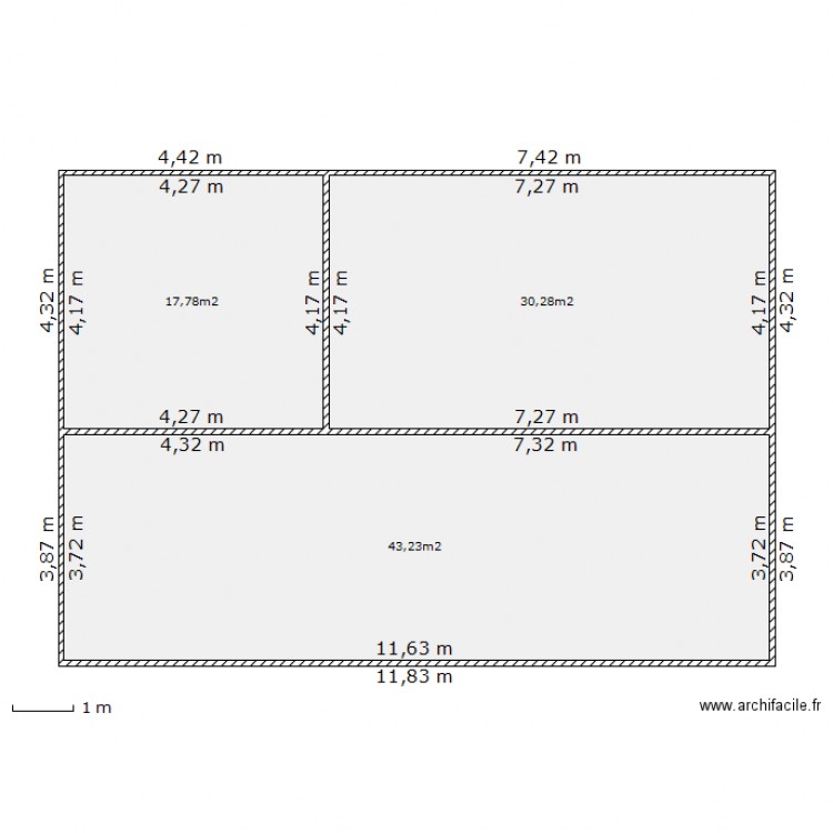 vulaine séjour et ch2. Plan de 0 pièce et 0 m2