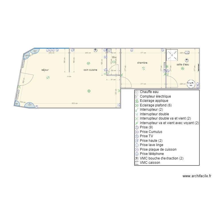 appartement 1 Elec et plaquiste. Plan de 0 pièce et 0 m2