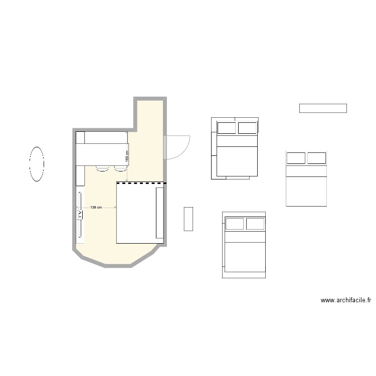 new appart bis. Plan de 1 pièce et 14 m2