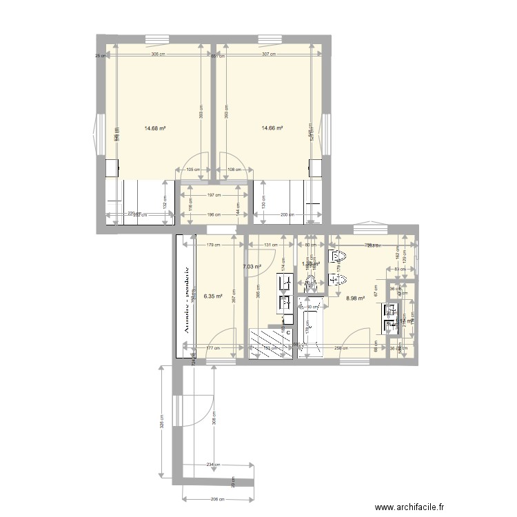 Chambres Filles. Plan de 0 pièce et 0 m2