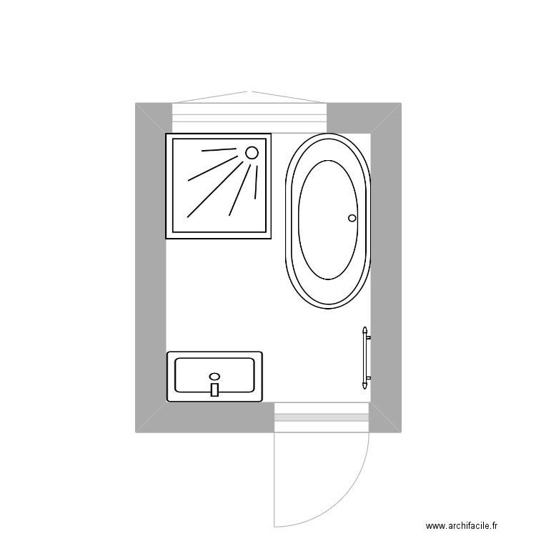 SDB VOLLARD 2. Plan de 1 pièce et 4 m2