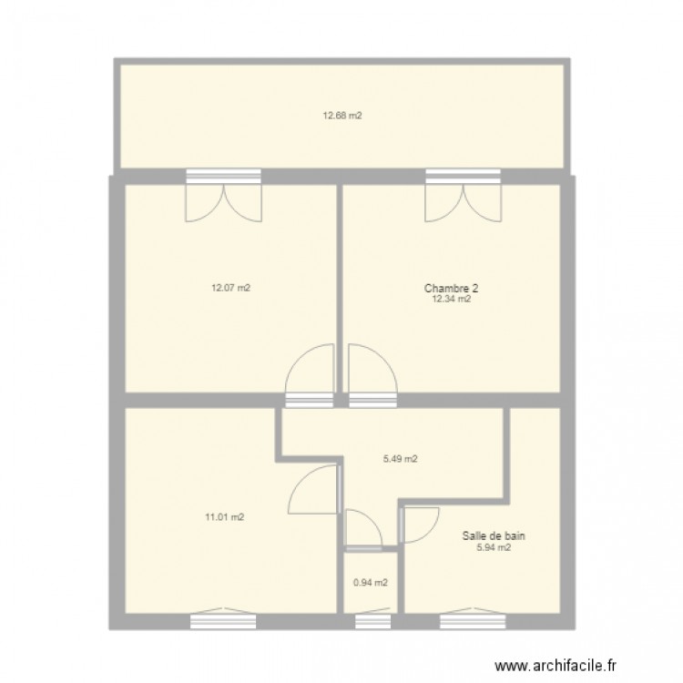 montfermeil etage PC 1/50. Plan de 7 pièces et 60 m2